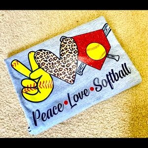 Peace Love Softball Tee